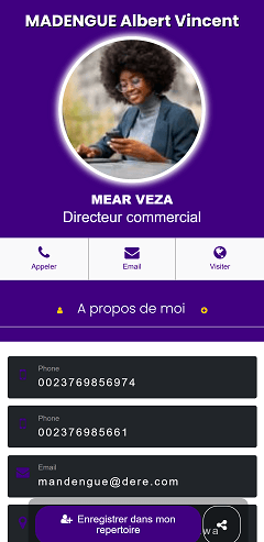 Carte de visite Digitale pro